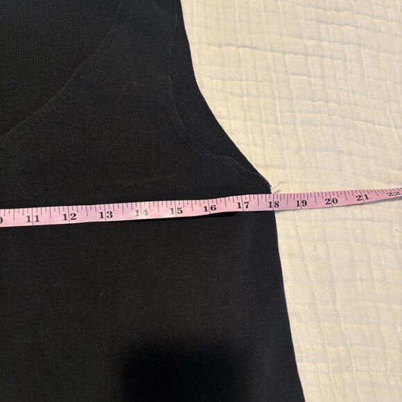 Eileen Fisher V-Neck silk and cotton ribbed Tank Top Black Classic Small - Picture 9 of 10